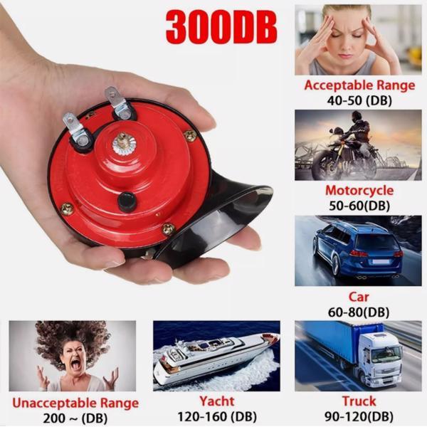 2PC 12V 300DB Super Speaker Train Air Horn Waterproof Motorcycle Car Truck SUV Boat Auto Power Premium